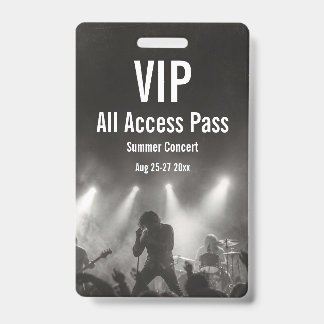 Aangepaste VIP All Access Pas Concert Badge