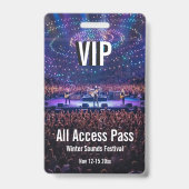 Aangepaste VIP All Access Pas Concert Badge (Achterkant)