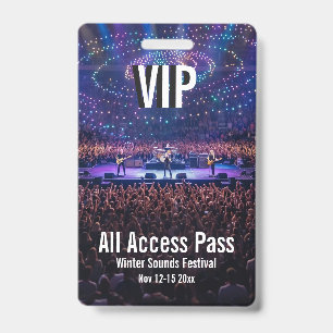 Aangepaste VIP All Access Pas Concert Badge