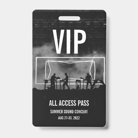 Aangepaste VIP All Access Pas Concert Badge (Voorzijde)