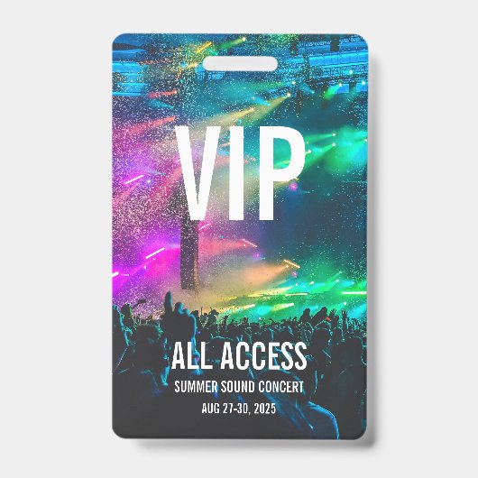 Aangepaste VIP All Access Pas Concert Badge (Voorzijde)