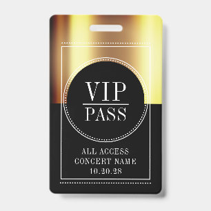 Aangepaste VIP All Access Pas Concert Badge
