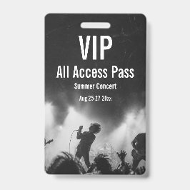 Aangepaste VIP All Access Pas Concert Badge