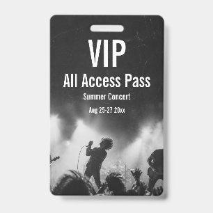 Aangepaste VIP All Access Pas Concert Badge