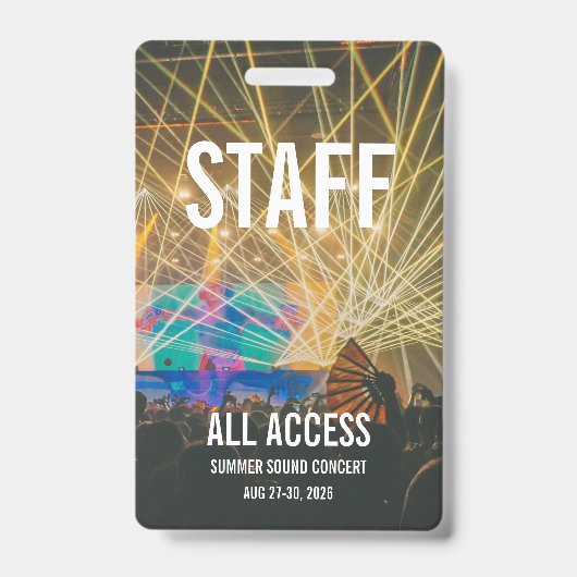 Aangepaste VIP All Access Pas Concert Badge (Voorzijde)