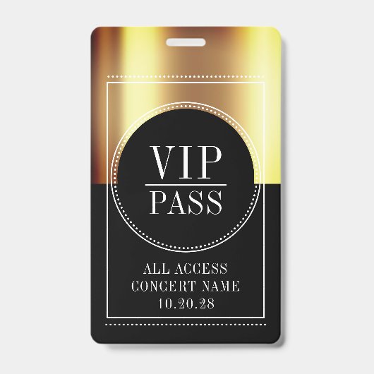 Aangepaste VIP All Access Pas Concert Badge (Voorzijde)