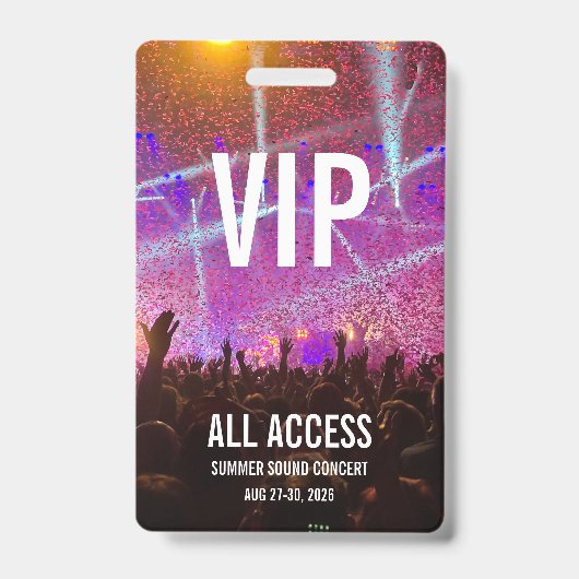 Aangepaste VIP All Access Pass-concert Badge (Voorzijde)
