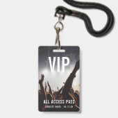 Aangepaste VIP All Access Pass Concert Evenement Badge (Voorzijde met lanyard)