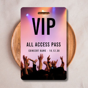 Aangepaste VIP All Access Pass-concert evenement  Badge