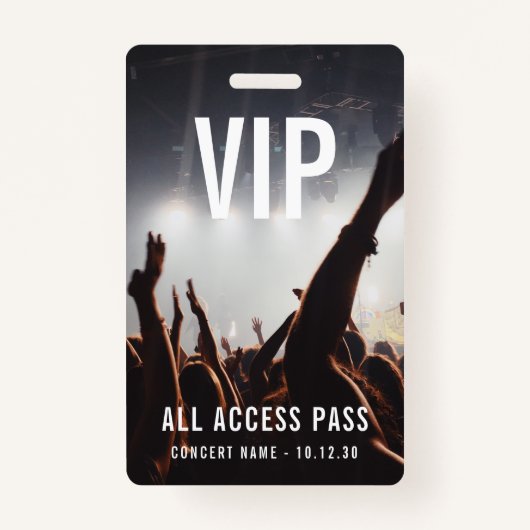 Aangepaste VIP All Access Pass Concert Event Badge (Voorkant)