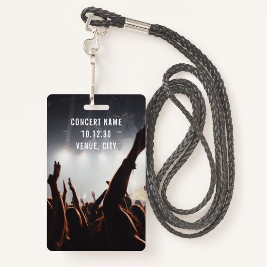 Aangepaste VIP All Access Pass Concert Event Badge (Achterkant met draagriem)
