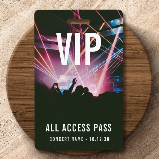 Aangepaste VIP All Access Pass Concert Event Badge