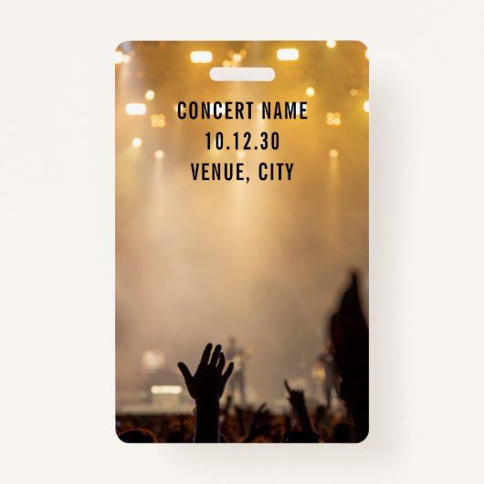 Aangepaste VIP All Access Pass Concert Event Badge (Achterkant)