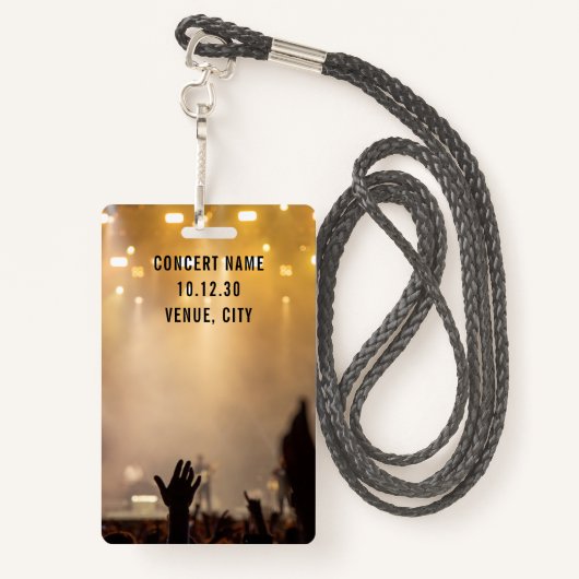 Aangepaste VIP All Access Pass Concert Event Badge (Achterkant met draagriem)