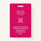 Aangepaste VIP All Access Pass QR Code Disco Ball Badge (Achterkant)