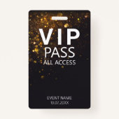 Aangepaste VIP All Access QR Code Bokeh Glitter Badge (Voorkant)