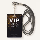 Aangepaste VIP All Access QR Code Bokeh Glitter Badge (Voorkant met draagriem)