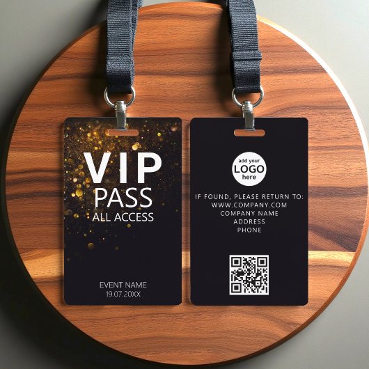 Aangepaste VIP All Access QR Code Bokeh Glitter Badge