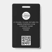 Aangepaste VIP All Access QR Code Evenement Zwart  Badge (Achterkant)