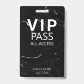 Aangepaste VIP All Access QR Code Evenement Zwart  Badge (Voorzijde)