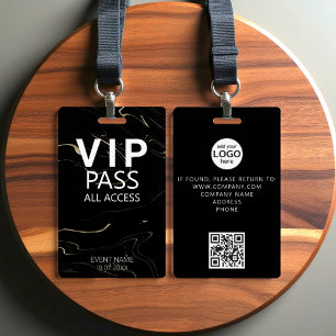 Aangepaste VIP All Access QR Code Evenement Zwarte Badge