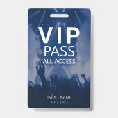 Aangepaste VIP All Access QR Code Event Blue Badge (Voorkant)
