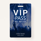 Aangepaste VIP All Access QR Code Event Blue Badge (Voorkant)