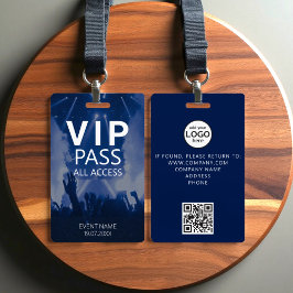 Aangepaste VIP All Access QR Code Event Blue Badge