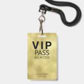 Aangepaste VIP All Access QR Code Event Gold Badge (Voorkant met koord)