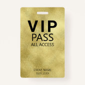 Aangepaste VIP All Access QR Code Event Gold Badge (Voorkant)