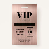 Aangepaste VIP All Access Roos Gold Badge (Voorkant)