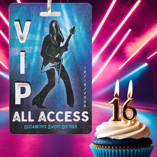 Aangepaste VIP All Access Sweet Sixteen Badge