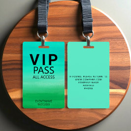 Aangepaste VIP All Access Waterverf Abstract Groen Badge