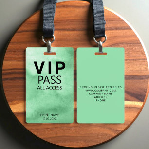 Aangepaste VIP Alle Groene toegangsuitzendingskaar Badge