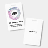 aangepaste vip alle pasconcertpas badge (Voor- en achterkant)