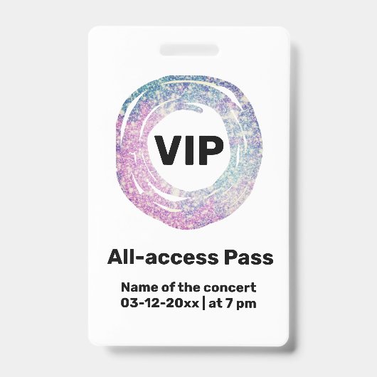 aangepaste vip alle pasconcertpas badge (Voorzijde)