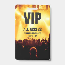 Aangepaste VIP Alle toegangspasjes voor concerten Badge