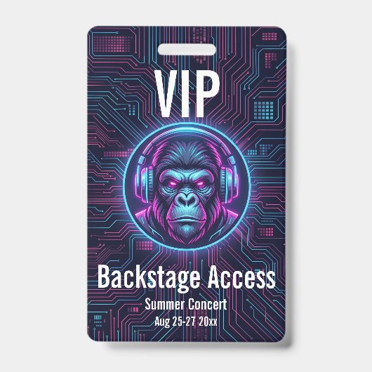 Aangepaste VIP-backstage-toegangsbadge voor concer Badge (Voorzijde)