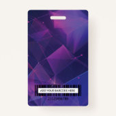Aangepaste VIP Bar Code Event Paarse Geometrische Badge (Achterkant)
