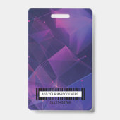 Aangepaste VIP-barcode evenement paarse geometrisc Badge (Achterkant)