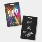 Aangepaste VIP-concert evenement all-access pas QR Badge (Voor- en achterkant)