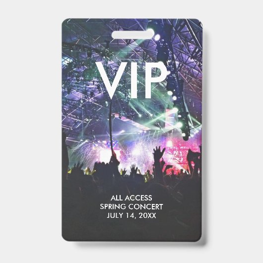 Aangepaste VIP-concertpas ID-badge Badge (Voorzijde)