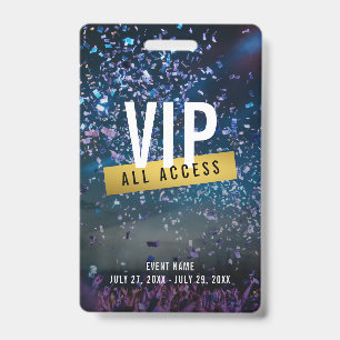 Aangepaste VIP Gold All Access Concert Badge