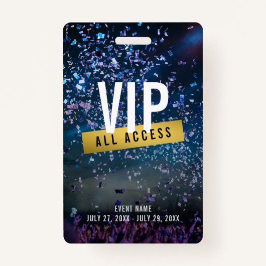 Aangepaste VIP Gold All Access Concert Badge (Voorkant)