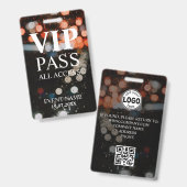 Aangepaste VIP QR-code evenement bokeh Badge (Voor- en achterkant)