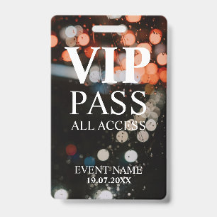 Aangepaste VIP QR-code evenement bokeh Badge
