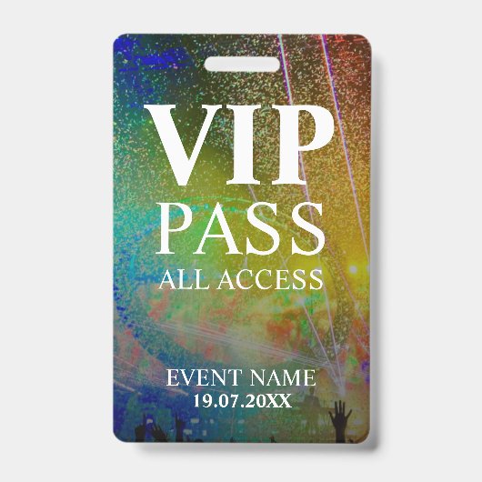 Aangepaste VIP QR-code evenement confetti badge (Voorzijde)
