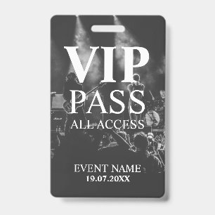 Aangepaste VIP QR-code evenement zwart-wit badge