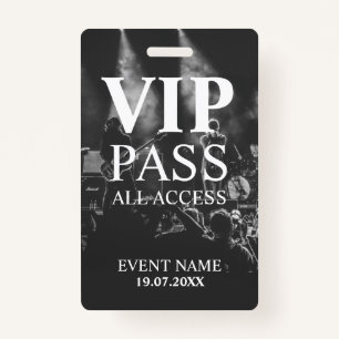 Aangepaste VIP QR Code Event Black en White Badge