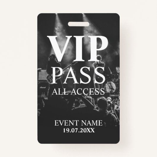 Aangepaste VIP QR Code Event Black en White Badge (Voorkant)